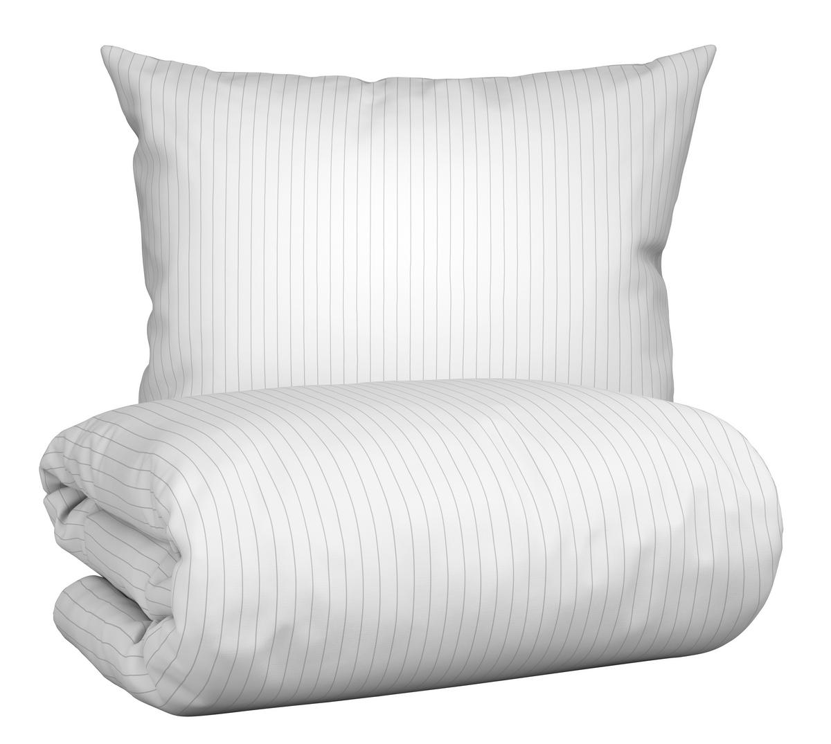Povlečení Twill XXL, 2x70/90 200/220cm - bílá/světle šedá, Moderní, textil (200/220cm) - Mömax