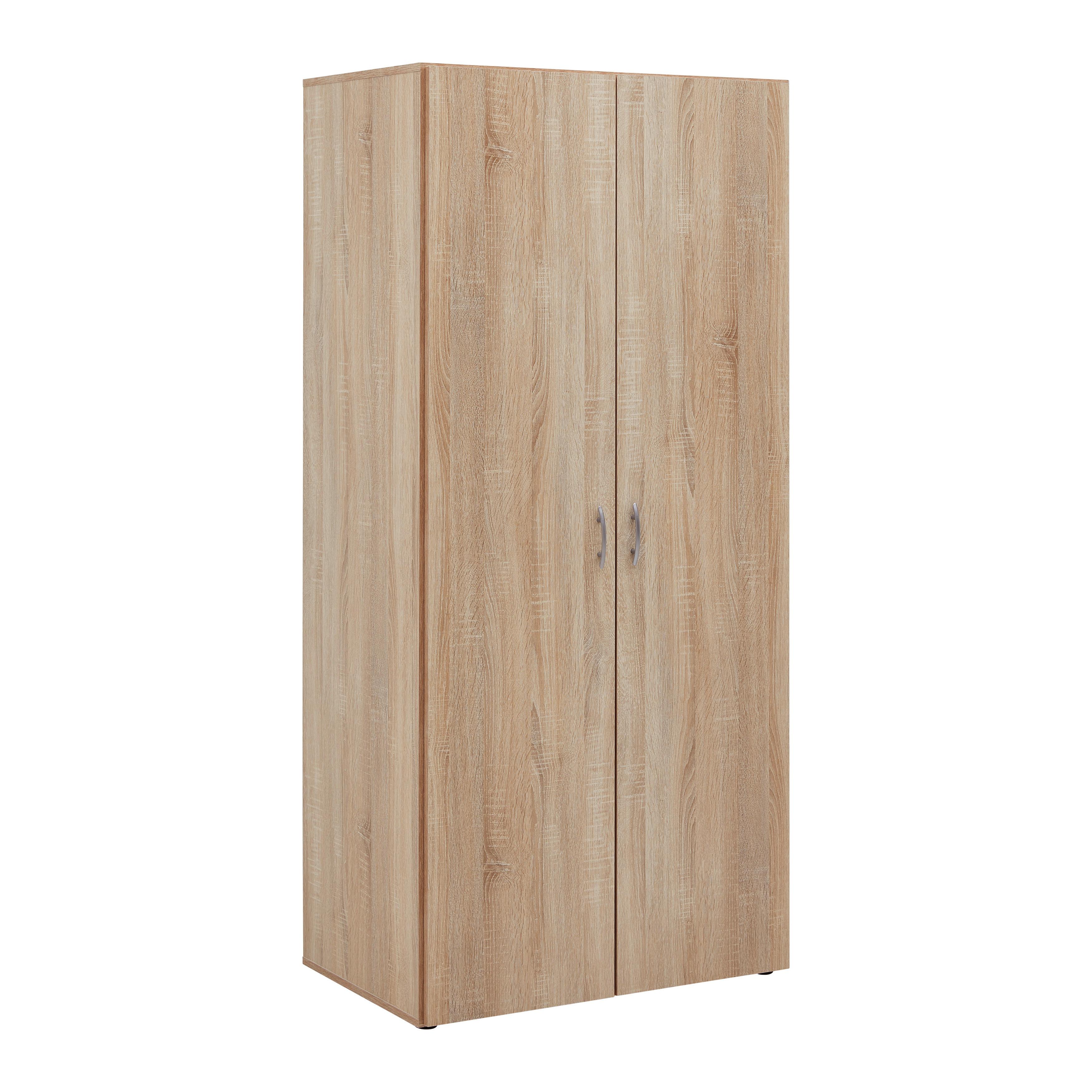 Šatníková skriňa JOE *CENOVÝ TRHÁK* - dub sonoma/hliníková, Konventionell, kompozitné drevo/plast (81/177/51cm) - Based