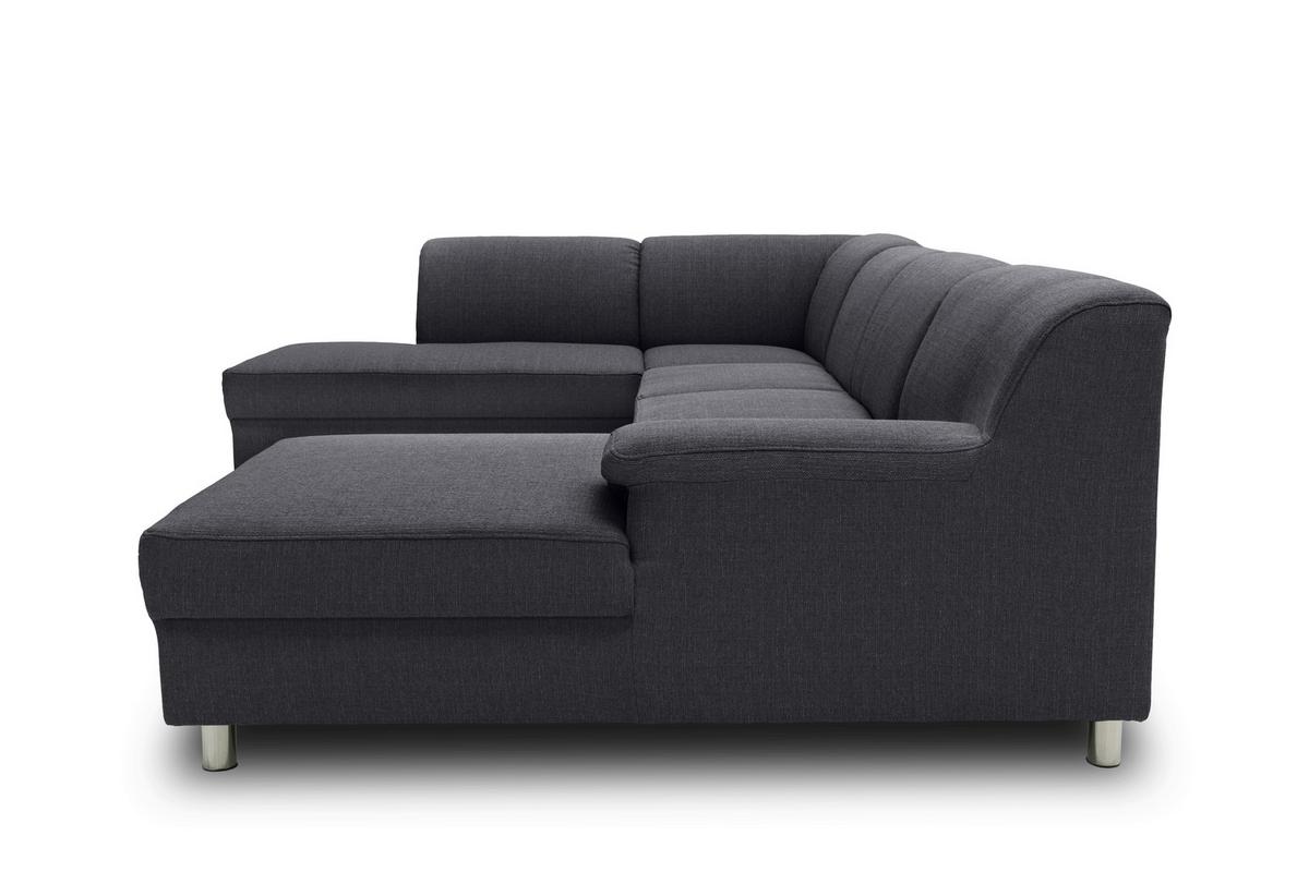 Wohnlandschaft Jamie Mit Schlaffunktion Schlammfarben - Chromfarben/Schlammfarben, KONVENTIONELL, Textil (195/308/150cm) - MID.YOU