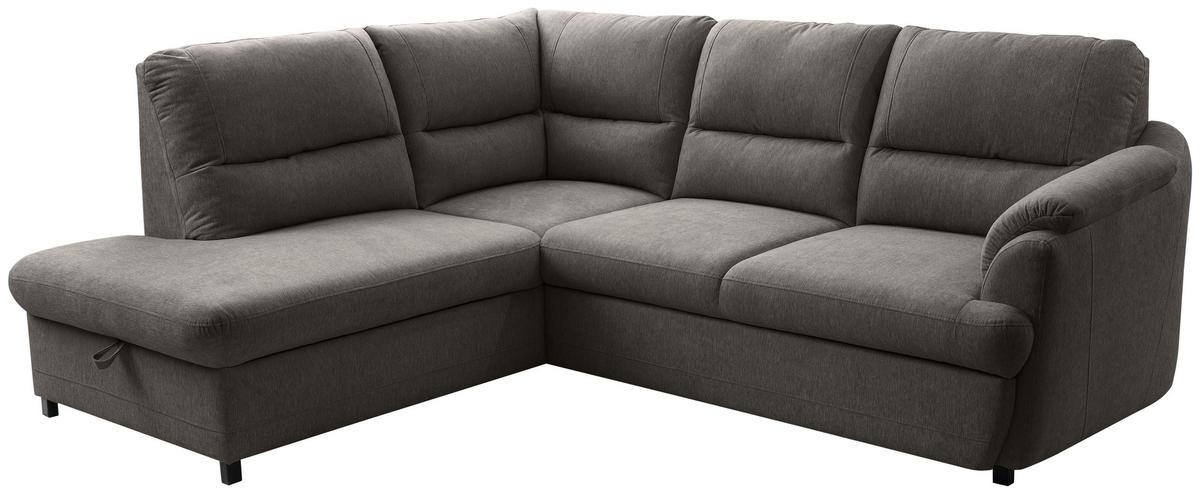Ecksofa Gusto Braun S: 200x240 cm - Greige/Schwarz, Basics, Textil (200/240cm)