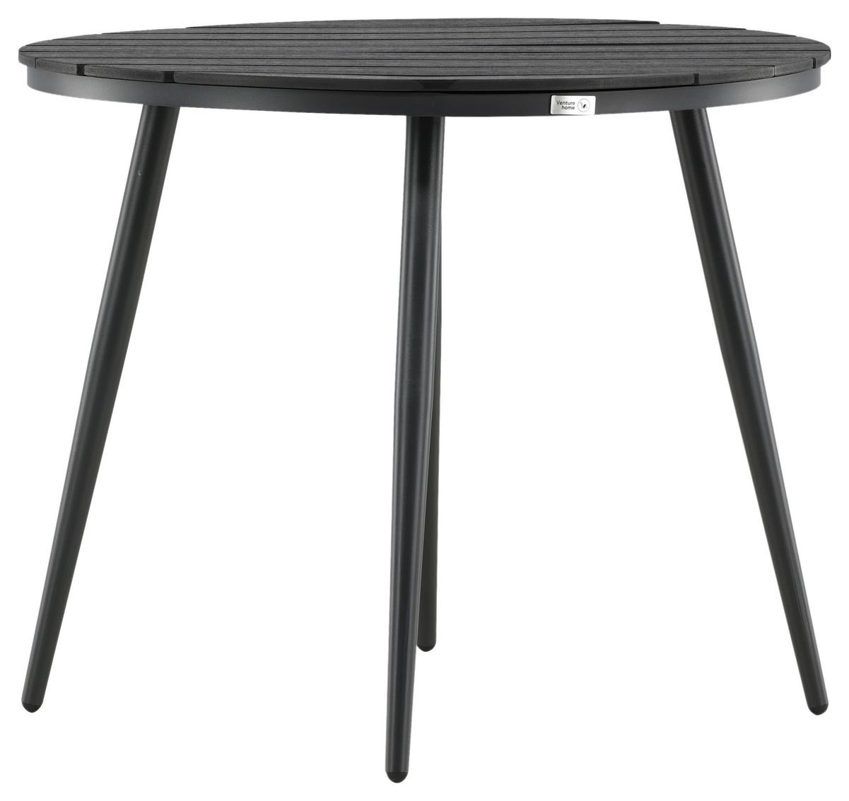 Gartentisch Break Aluminium D: 90cm - Schwarz, KONVENTIONELL, Kunststoff/Metall (90/74cm) - Gardenson