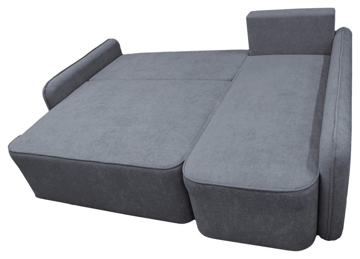 Ecksofa Fancy Grau 209x143 cm - Schwarz/Grau, Design, Textil (209/143cm) - MID.YOU