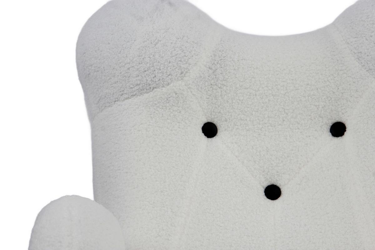 Kinder-Schaukelstuhl Teddy Weiß B: 59 cm - Weiß, Basics, Holz/Textil (59/70/62cm) - Livetastic