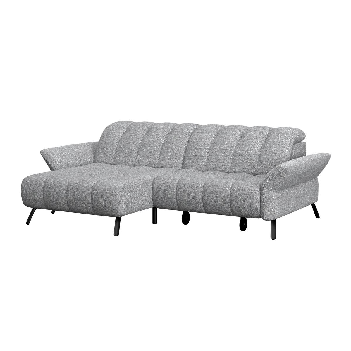 Ecksofa Coast Silber, 173x244cm - Silberfarben/Schwarz, KONVENTIONELL, Holzwerkstoff/Textil (173/244cm)
