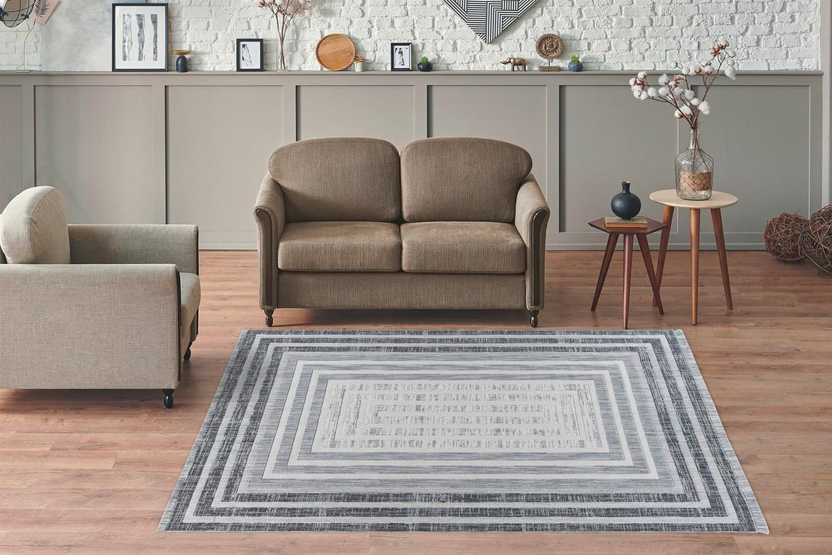 Teppich Grau Sarai 120x170 cm - Grau, KONVENTIONELL, Textil (120/170cm) - Kayoom