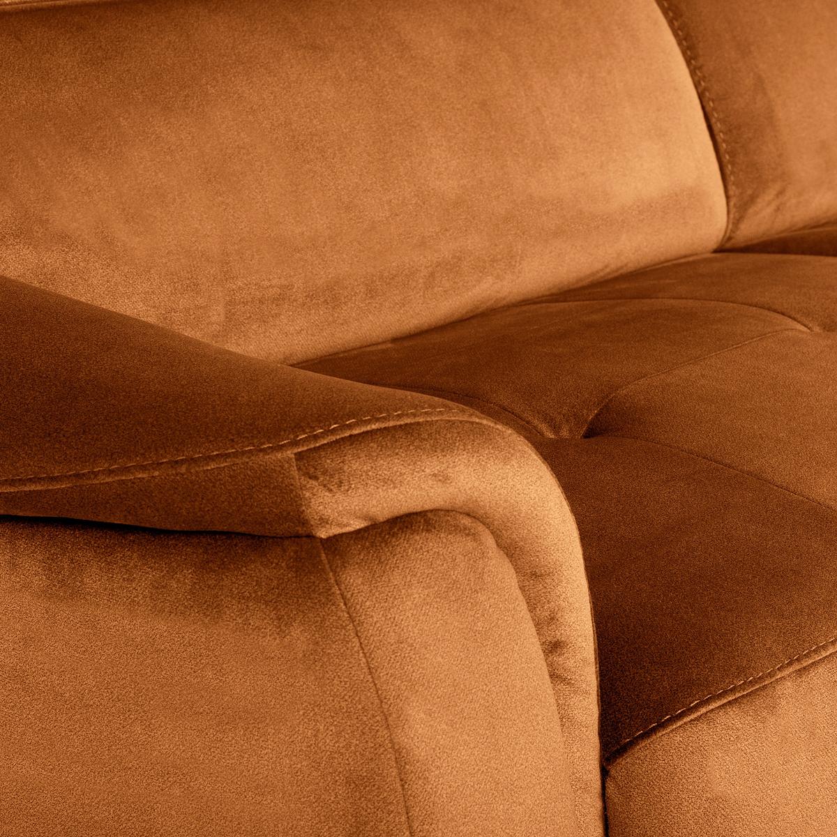 Schlafsofa Pafos Cognac B: 203 cm - Chromfarben/Cognac, Design, Textil (203/77-98/103cm) - MID.YOU