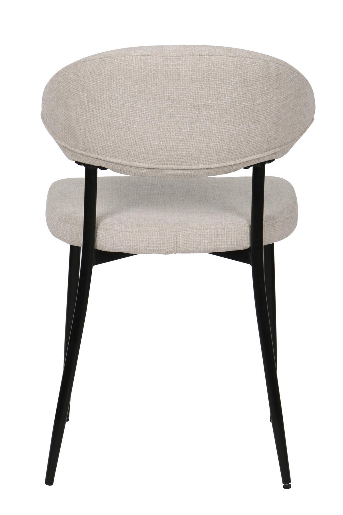 STUHL-SET Schwarz/Beige 2-teilig - Beige/Schwarz, MODERN, Textil/Metall (56/82/53cm) - MID.YOU