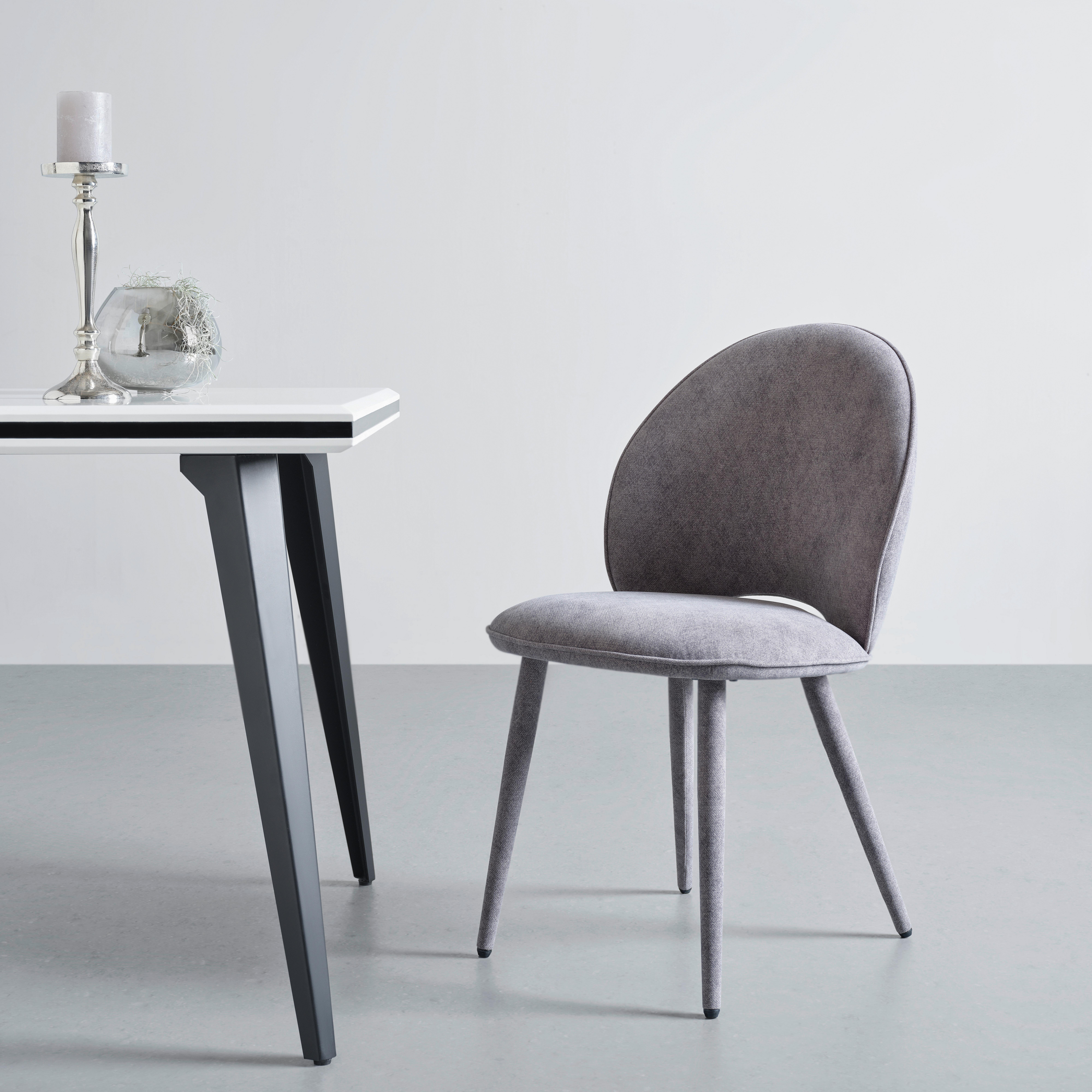 Stuhl Lavik - Grau, MODERN, Holz/Textil (50/87/58,5cm) - Livetastic