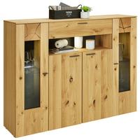 VYSOKÁ KOMODA STOCKHOLM - barvy dubu/černá, Moderní, kov/kompozitní dřevo (154/130/41cm) - Premium Living