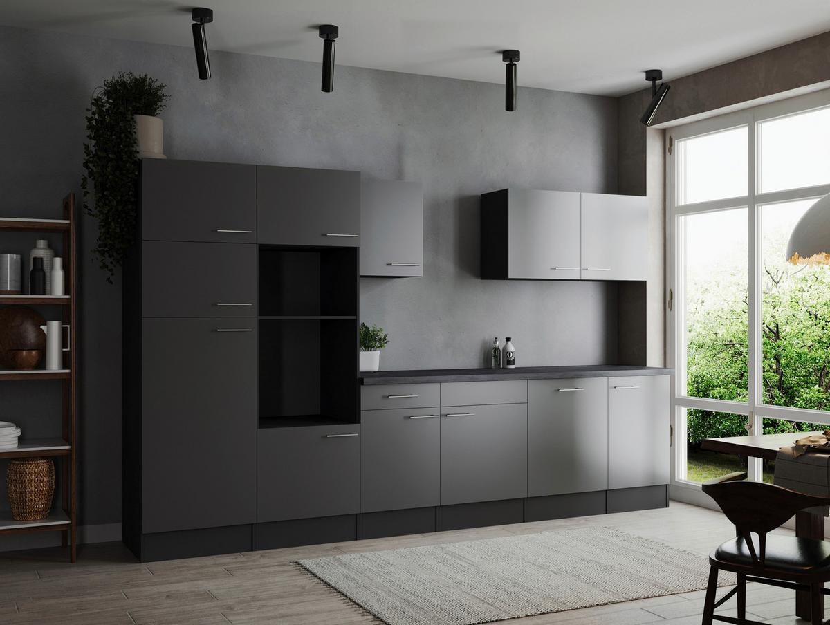 Küchenleerblock Oliver Grau B: 340 Cm - Grau, Design, Holzwerkstoff (340cm) - Respekta