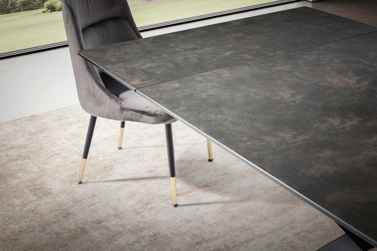 Esstisch Schwarz L: 180 cm - Schwarz, Design, Keramik/Metall (180/95/76cm) - MID.YOU