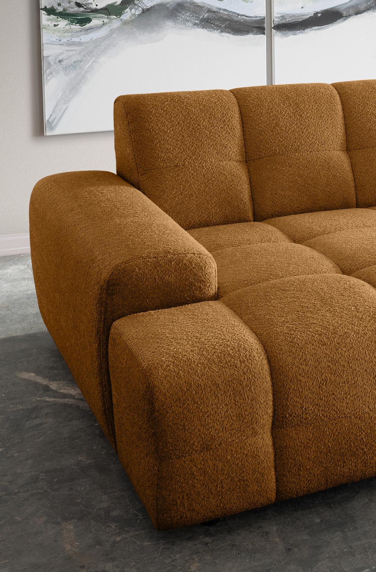 Bigsofa Bosco, Goldfarben B: 304 cm - Goldfarben/Schwarz, MODERN, Textil (304/87/155cm) - Livetastic