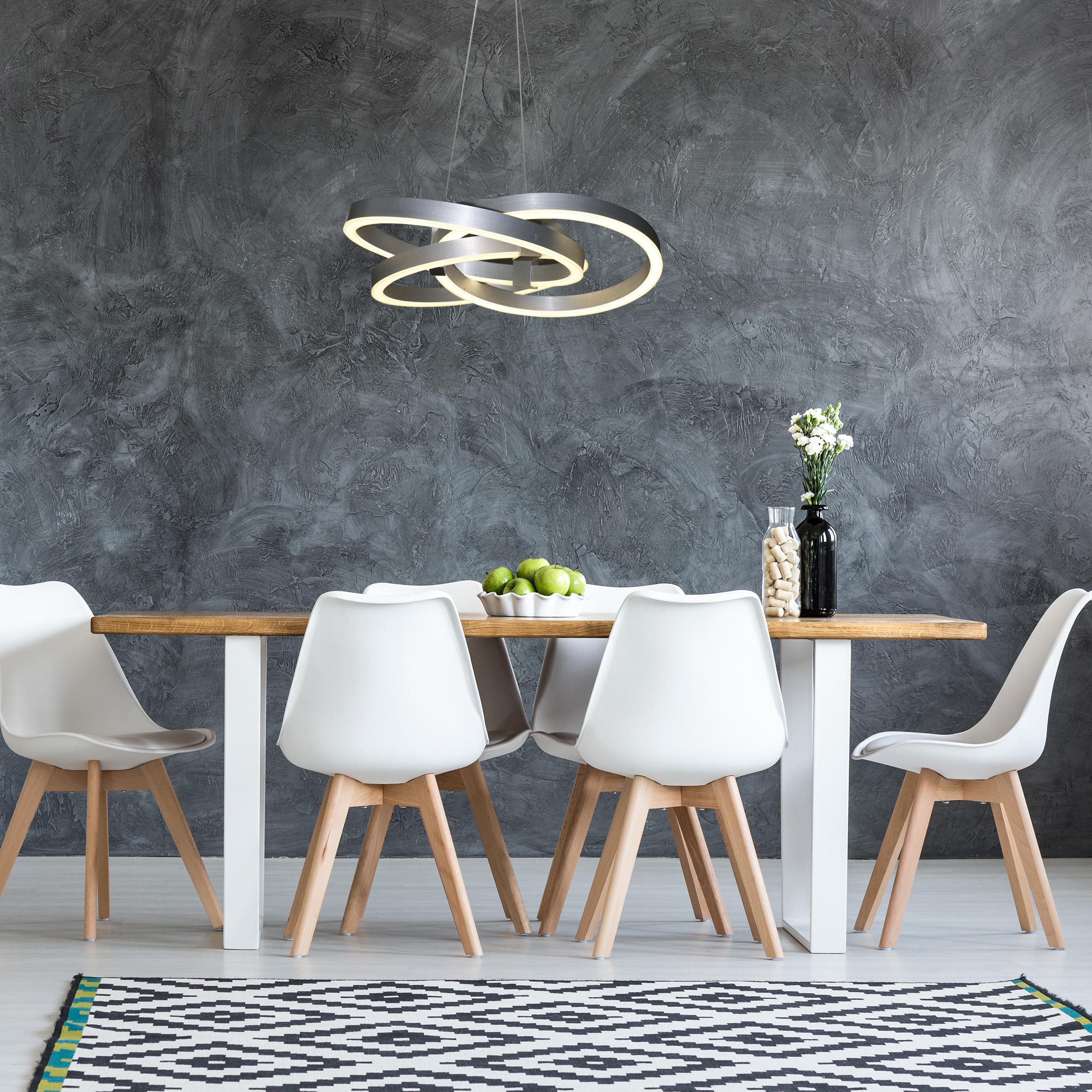 LED-Hängeleuchte 6107960 - Alufarben, Design, Kunststoff/Metall (55/150cm) - Näve