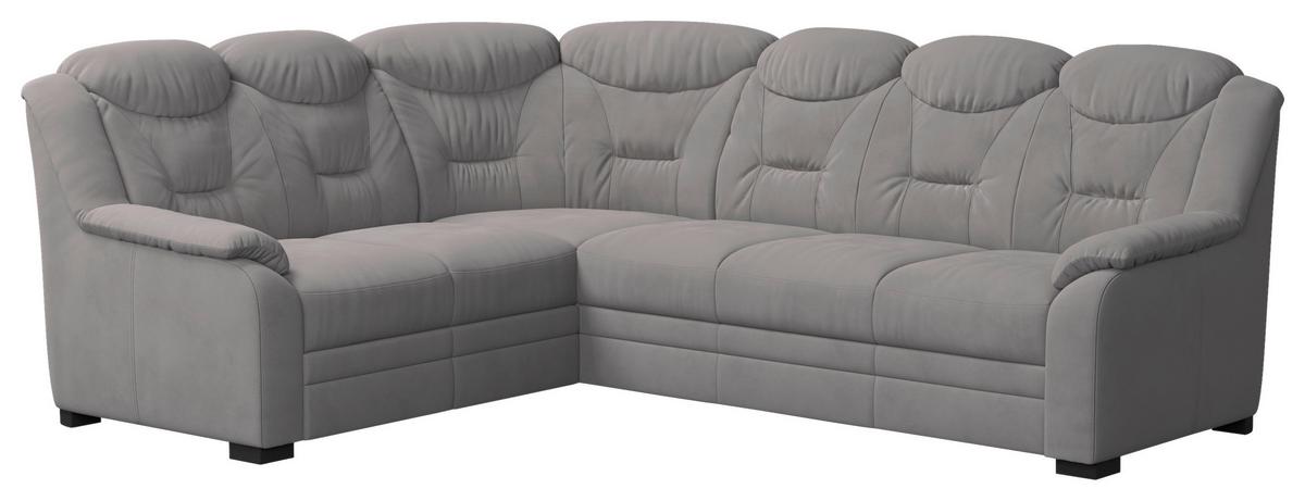 Ecksofa Marcus - Hellgrau/Schwarz, Basics, Textil (211/263cm) - MID.YOU