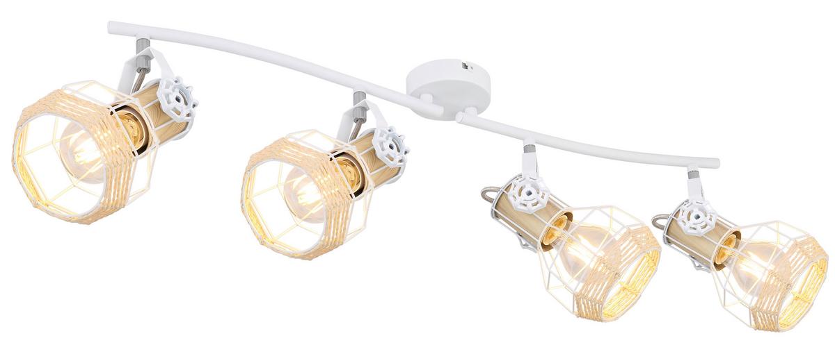 Strahler Bana 4-flammig L: 72 Cm - Weiß, Basics, Metall (72/32/20cm) - Globo