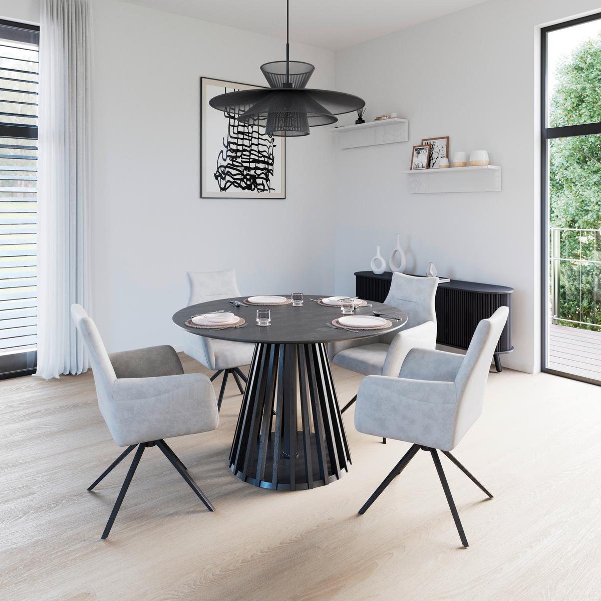STOLIČKA S PODRÚČKAMI MALINA - čierna/svetlosivá, Modern, kov/drevo (63/85,5/66,5cm) - Bessagi Home
