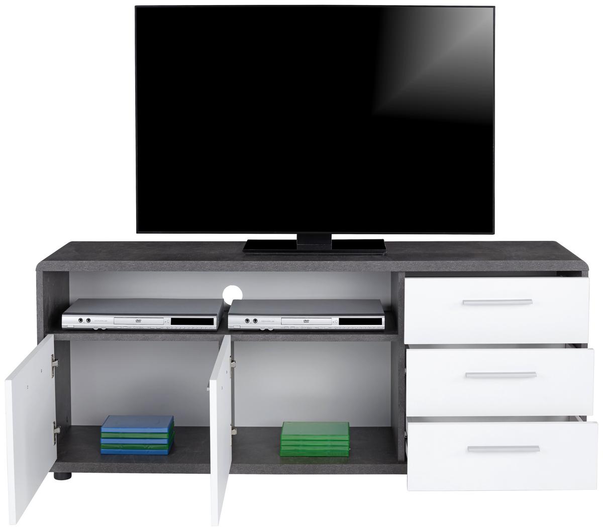 Tv-lowboard Fontana B: 150 Cm Grau/weiß - Schwarz/Weiß, MODERN, Holzwerkstoff (150/60/38cm)