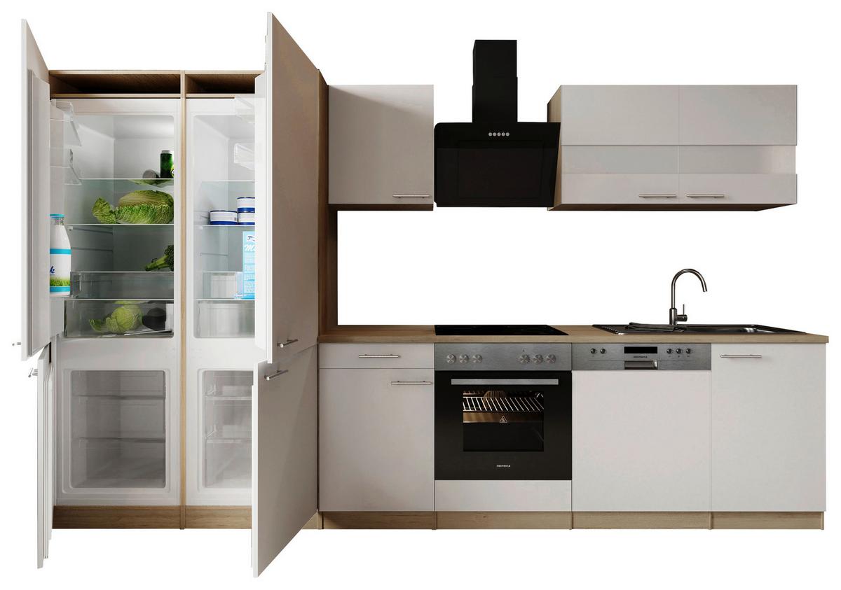 KÜCHENBLOCK Merle, Weiß B: 340cm - Eichefarben/Weiß, Trend, Holzwerkstoff (340cm) - Respekta