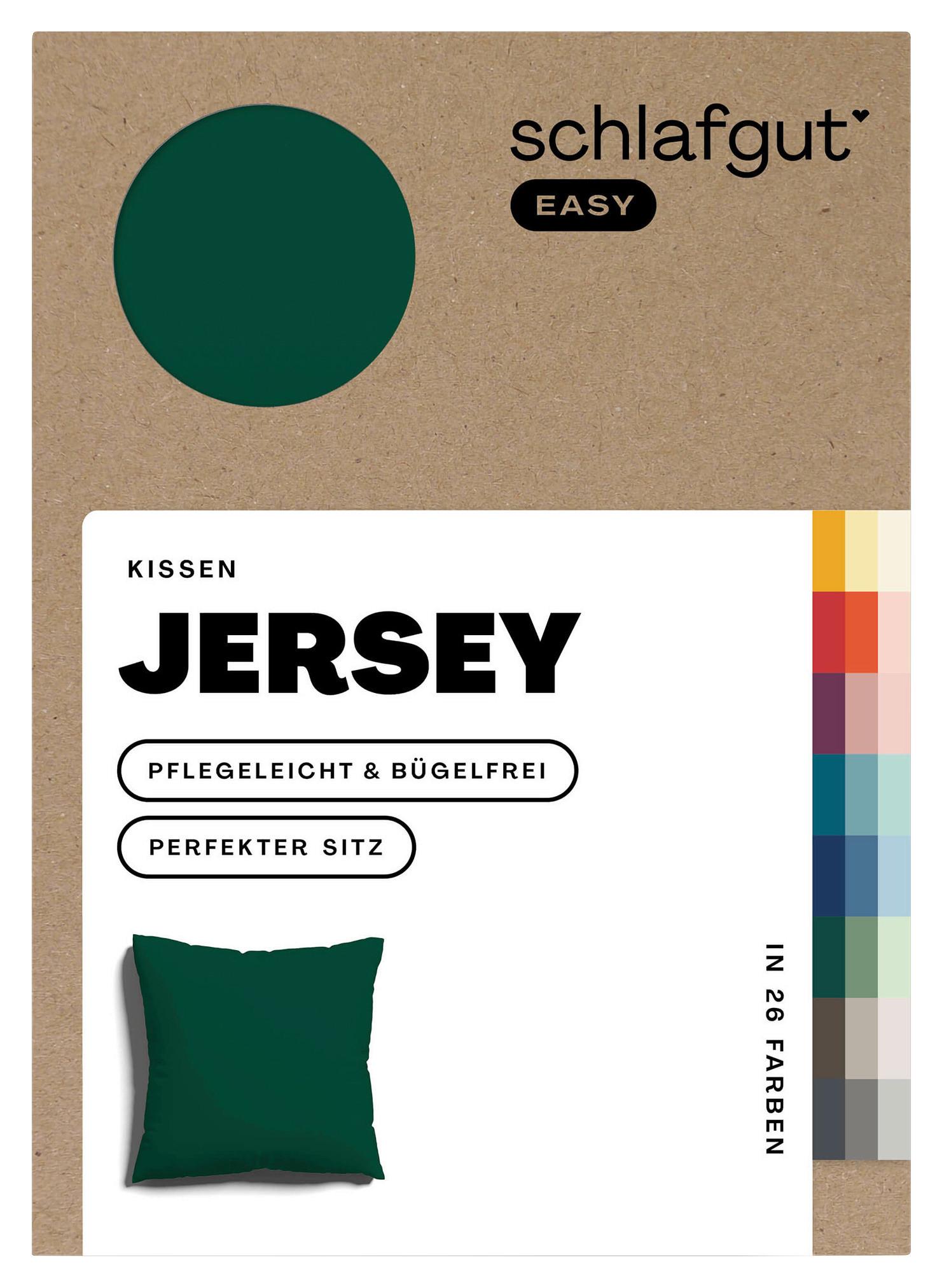 Kissenhülle Easy Jersey - Dunkelgrün, Basics, Textil (40/40cm) - Schlafgut
