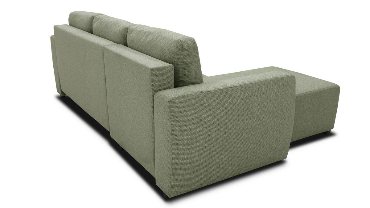 Ecksofa Pharell - Schwarz/Olivgrün, Basics, Textil (155/230cm) - Livetastic