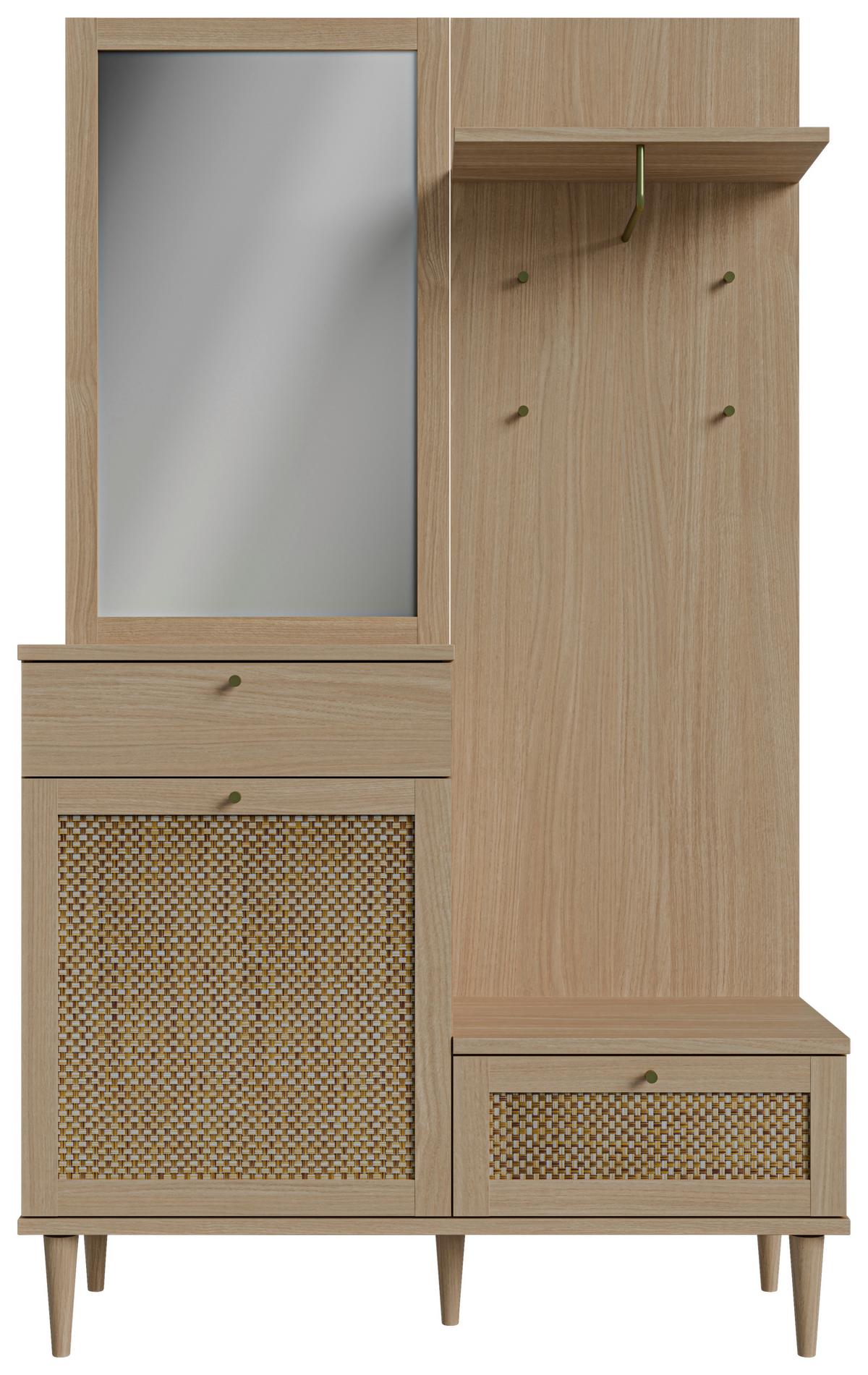 Predsieňový nábytok Calasetta, farby duba, š: 115cm - farba duba, Natur, kompozitné drevo (115,1/198/41,4cm)
