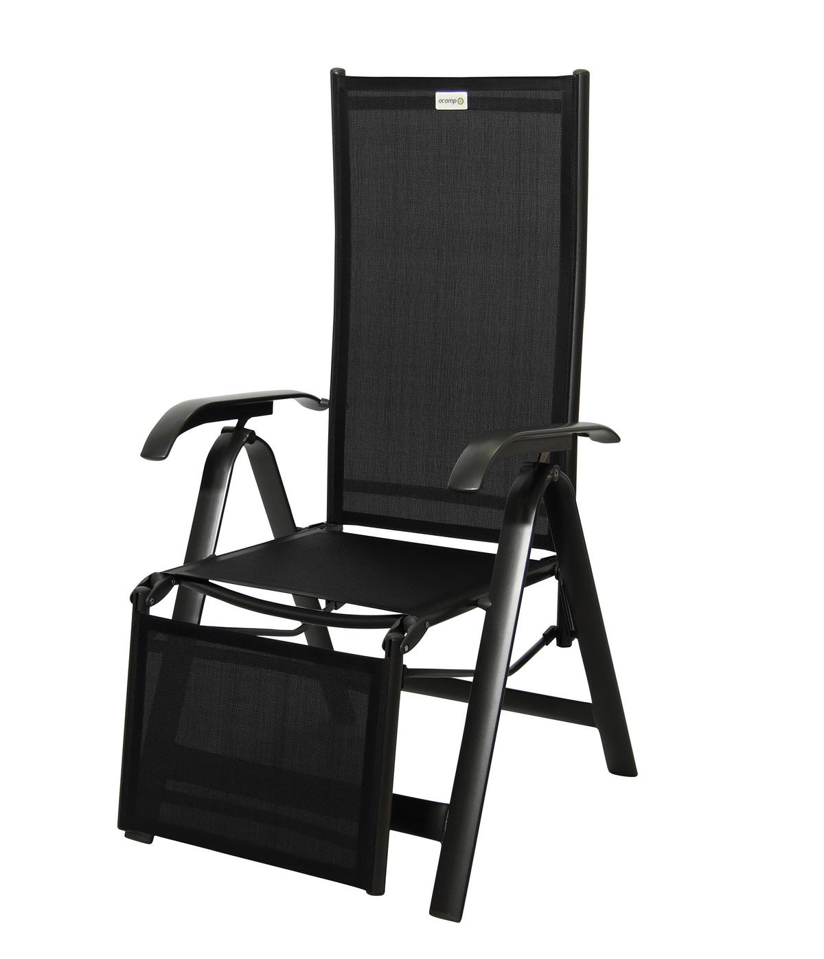 Gartensessel Acamp Metall/textil - Anthrazit/Schwarz, Basics, Textil/Metall (68/116/61cm) - Acamp