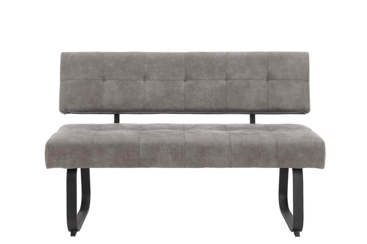 Sitzbank Luise - Dunkelgrau/Anthrazit, Trend, Textil (140/90/64cm) - MID.YOU