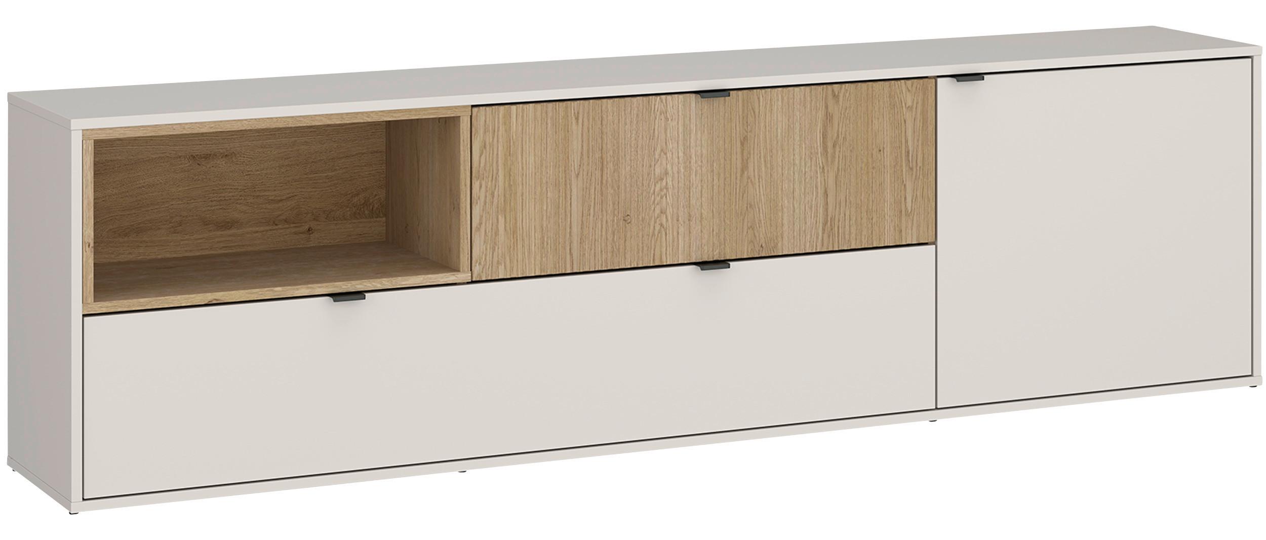 TV-Element Samm Eichefarben, Beige B: 203,6 cm - Eichefarben/Beige, Trend, Holzwerkstoff (203,6/59/40cm)