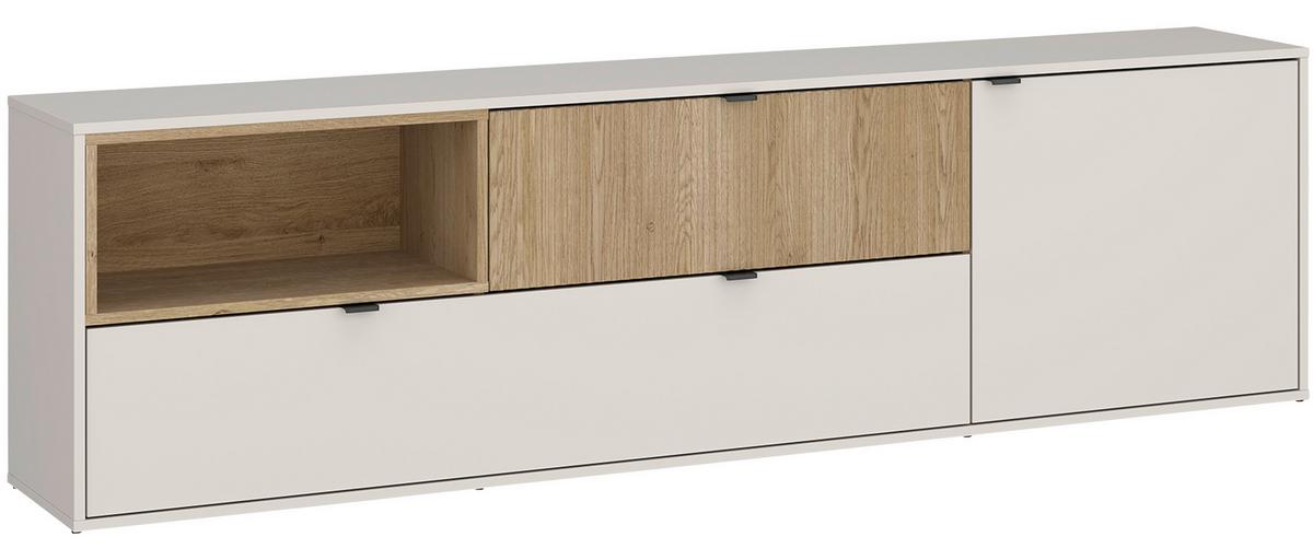 TV-Element Samm Eichefarben, Beige B: 203,6 cm - Eichefarben/Beige, Trend, Holzwerkstoff (203,6/59/40cm)
