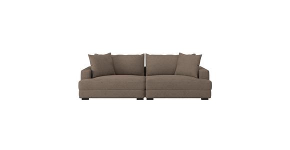 Megasofa Pelle-Megasofa - Wengefarben/Beige, Trend, Textil (261/124cm) - Luca Bessoni