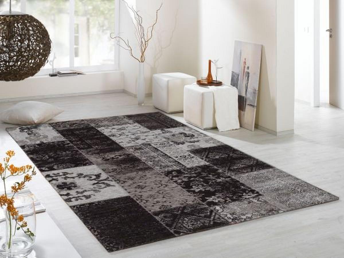 Vintage-Teppich Alanis Allover Grau 120x180 cm - Grau, LIFESTYLE, Textil (120/180cm) - Novel