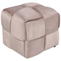 Štvorcová taburetka ELLIOT, hnedofialová, max. do 120 kg - čierna/pink, Modern, drevo/textil (46/41/46cm) - Mömax