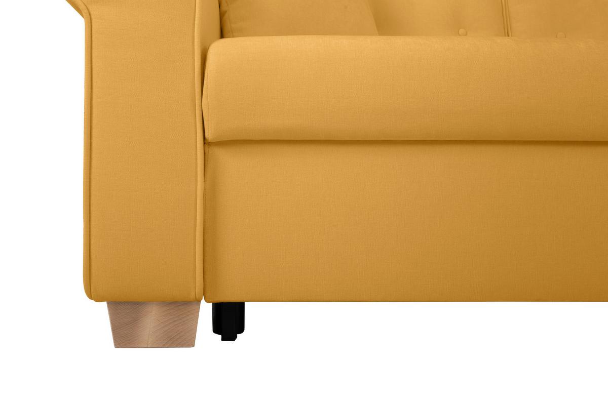 Schlafsofa Arles, Gelb 48 B: 240 Cm - Gelb/Buchefarben, Design, Textil (240/94/98cm) - MID.YOU