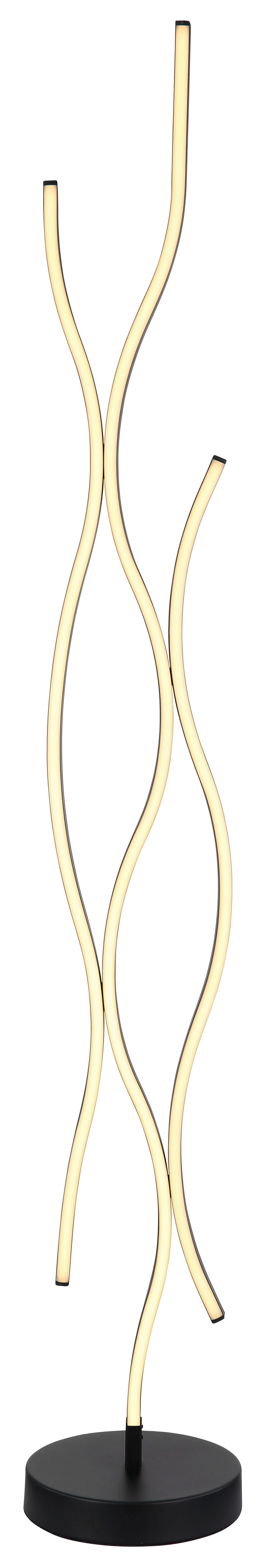 Stehleuchte Opal, Schwarz, Inkl. Led - Opal/Schwarz, Trend, Kunststoff/Metall (20/135cm) - Globo