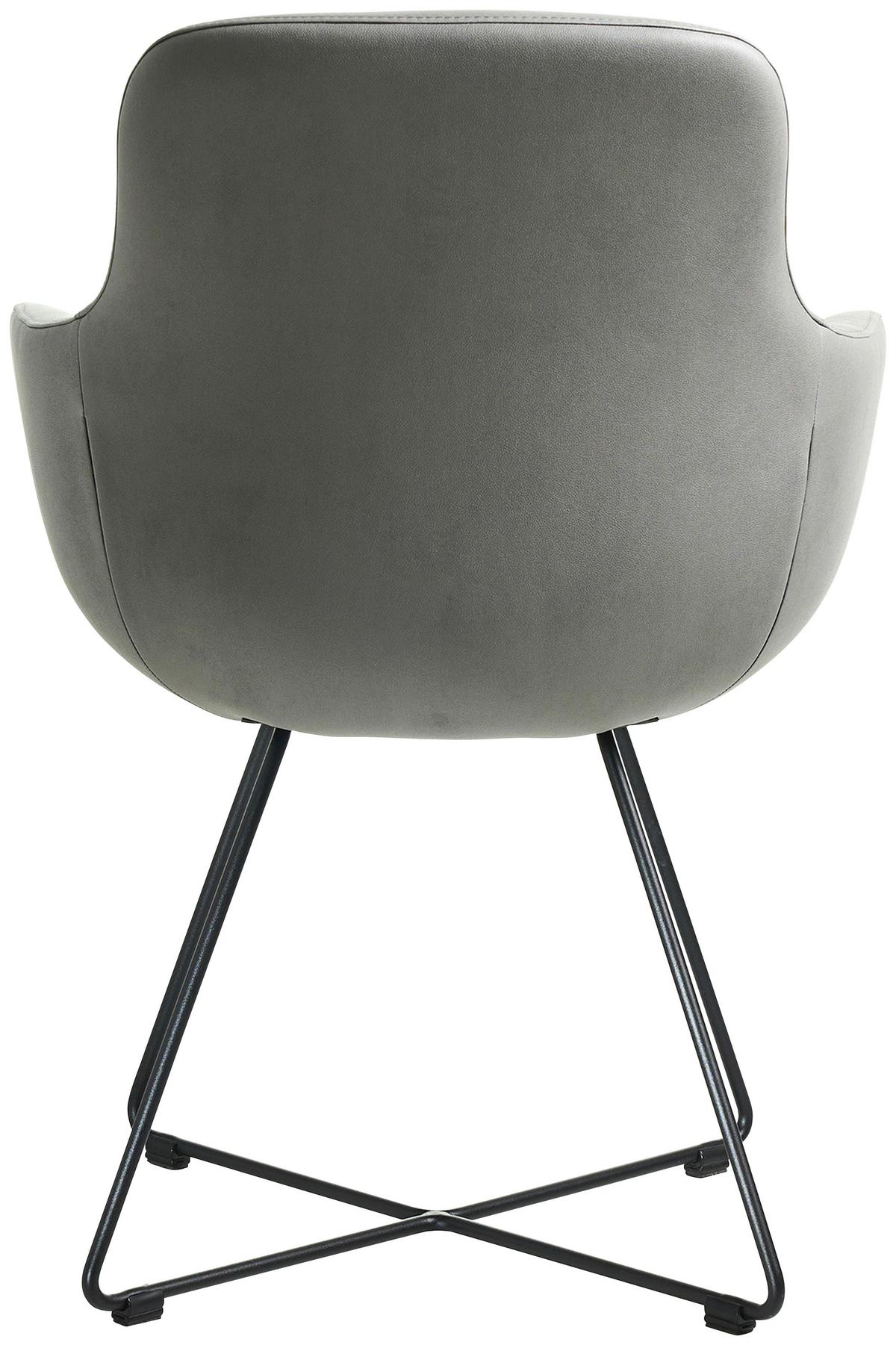 STOLIČKA S PODRÚČKAMI CROSS-CHA - čierna/svetlosivá, Basics, kov/textil (62/89/61cm) - Celina Home