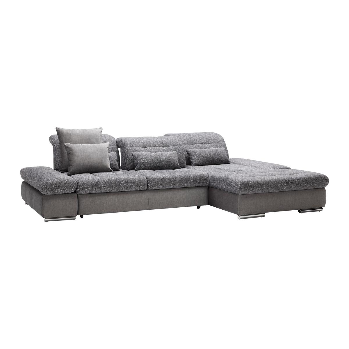 Rohová sedačka SANFINO, pravá, grafitová / sivá - sivá/grafitová, Konventionell, kov/drevo (305/79-96/199cm) - Premium Living