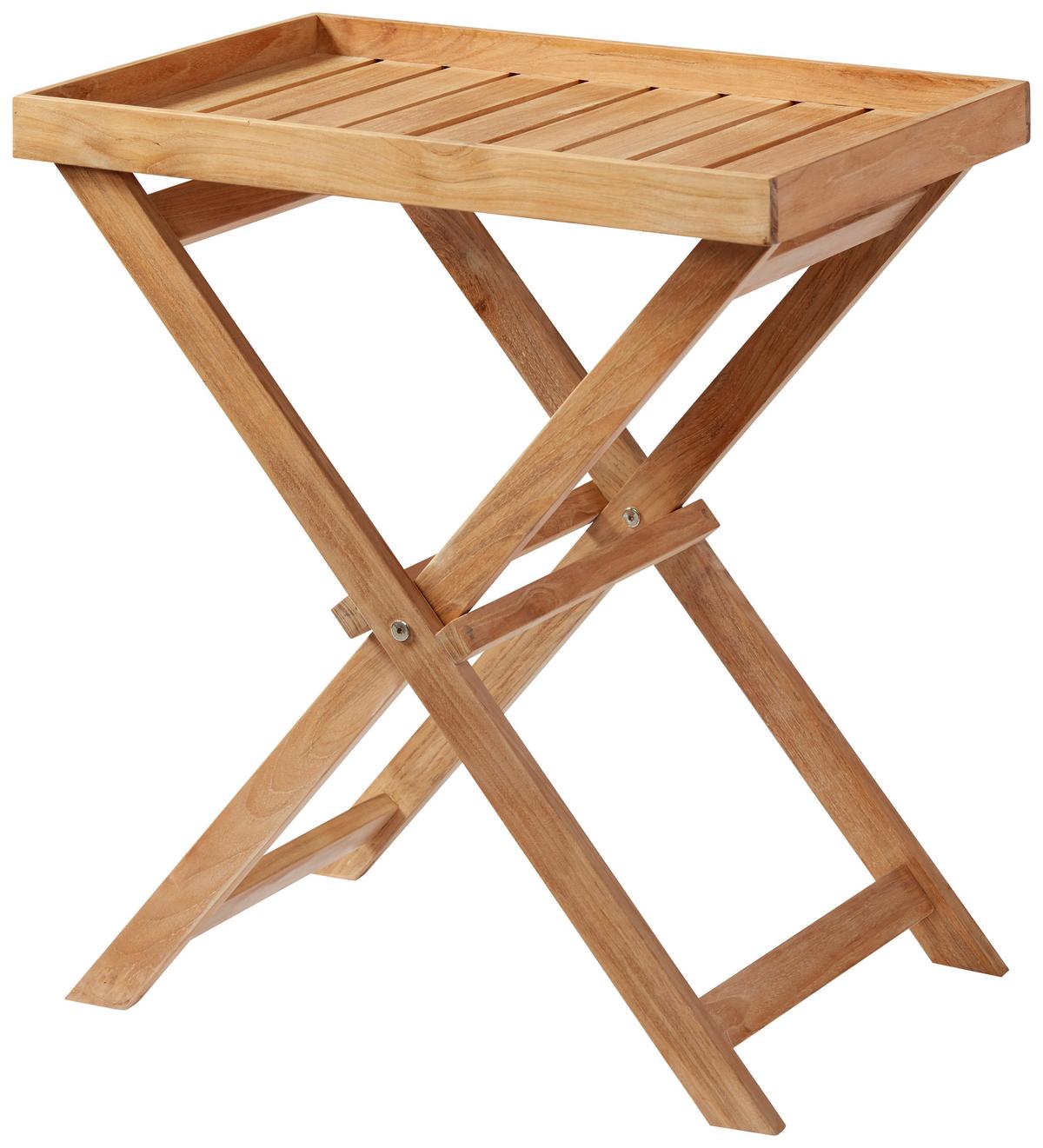 Gartentisch Klappbar Tray Table Teakholz L 60 cm - Teakfarben, KONVENTIONELL, Holz (60/40/65cm) - MID.YOU