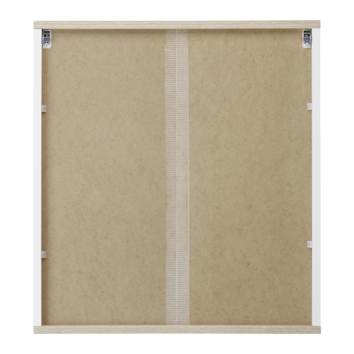 Spiegelschrank Yasmin 2-Türig BHT: 60x65x14 cm, offenes Fach - Eichefarben/Weiß, Basics, Glas/Holzwerkstoff (60/65/13,9cm) - MID.YOU