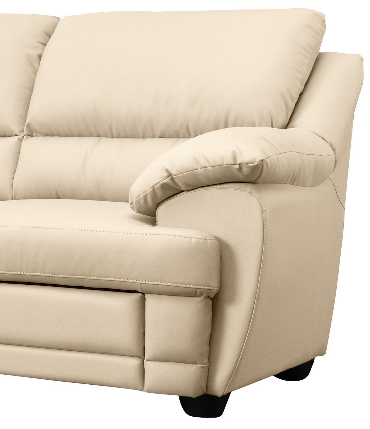 Ecksofa Nebolo Beige Lederlook - Beige, Design, Textil (225/245cm) - Livetastic
