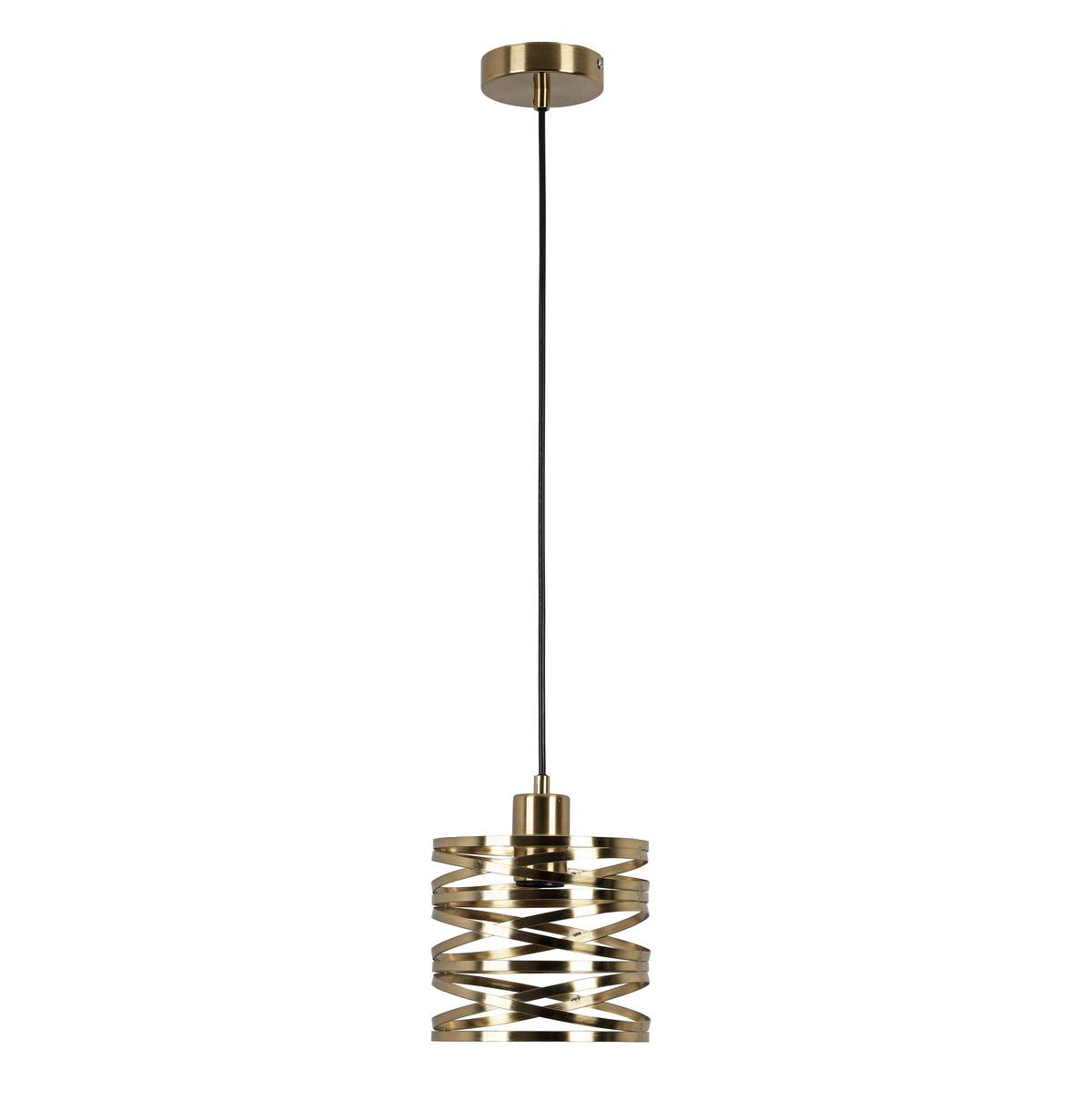 ZÁVESNÉ SVIETIDLO SILVAIN - čierna/mosadzná, Modern, kov/plast (17/120cm) - Mömax
