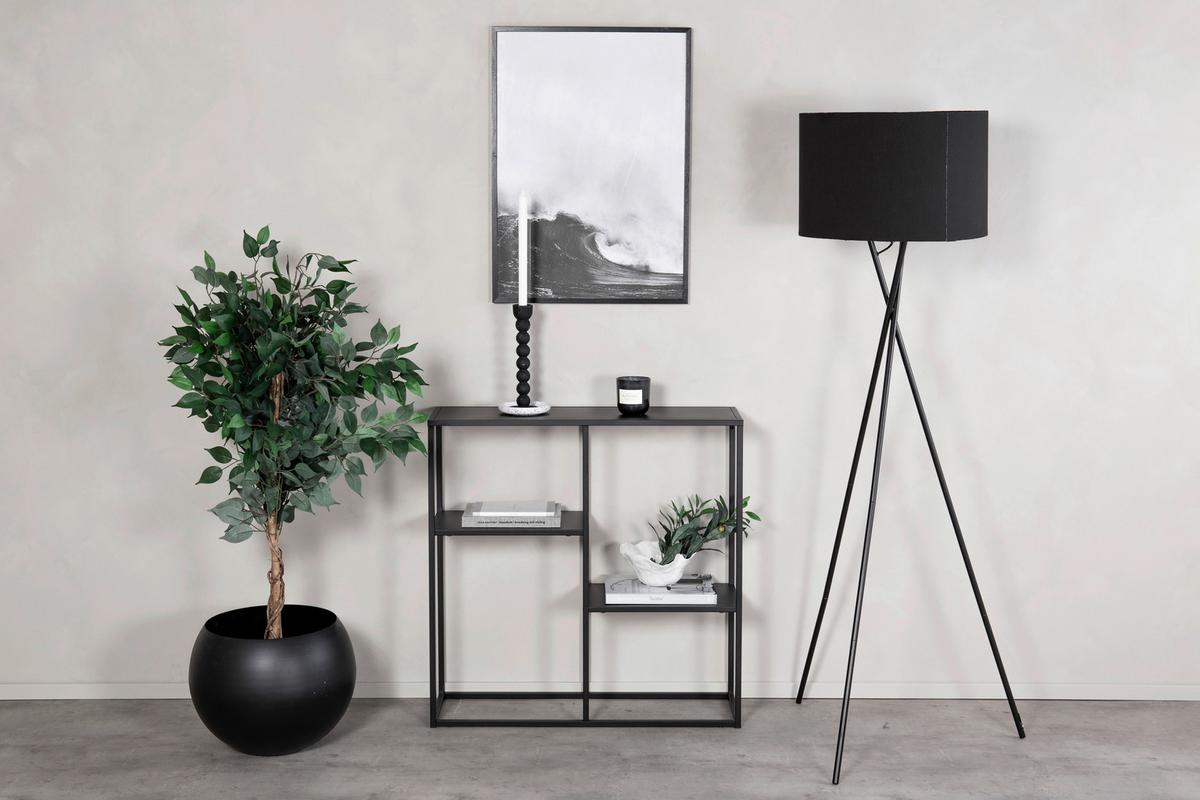 Bücherwand Staal - Schwarz, Design, Metall (80/81/26cm) - Livetastic