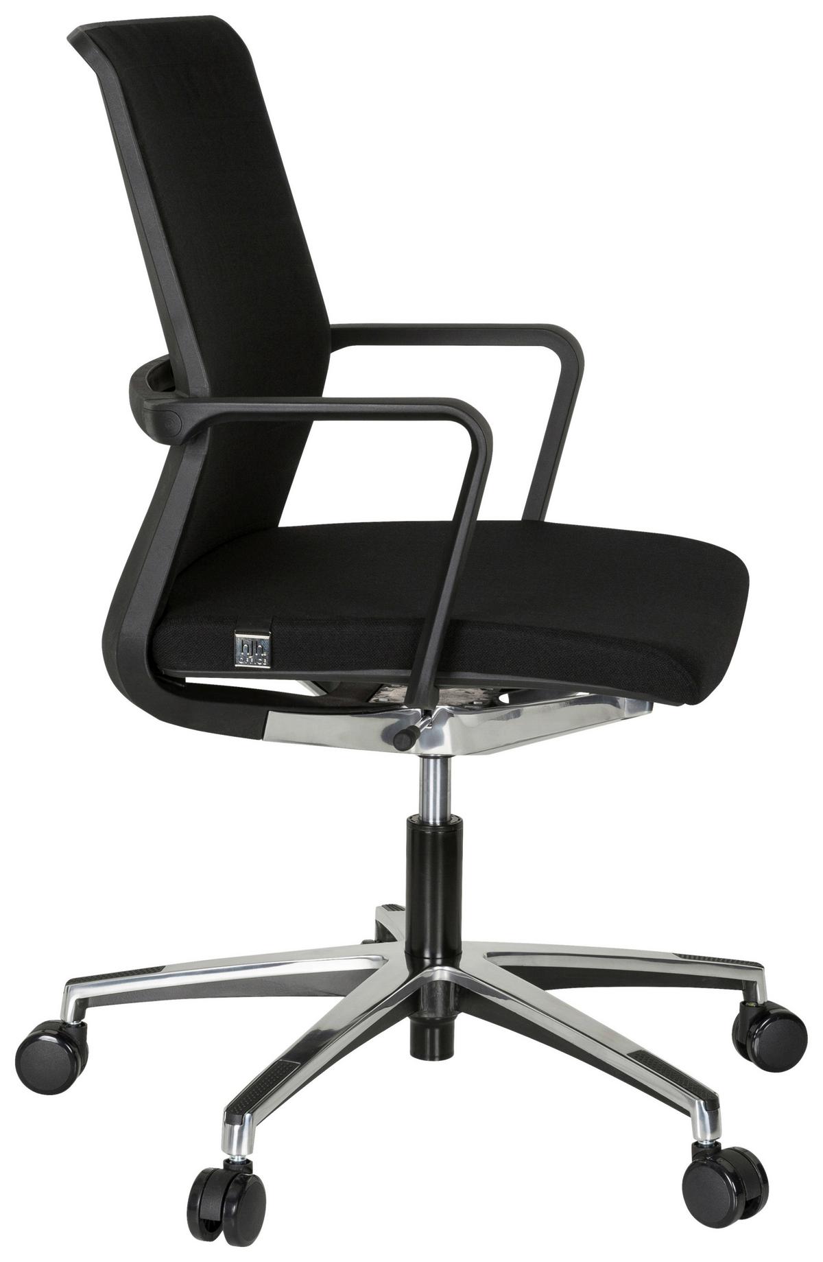 Drehstuhl Move-tec 3d Höhenverstellbar Schwarz - Alufarben/Schwarz, MODERN, Kunststoff/Textil (57/105/55cm) - MID.YOU