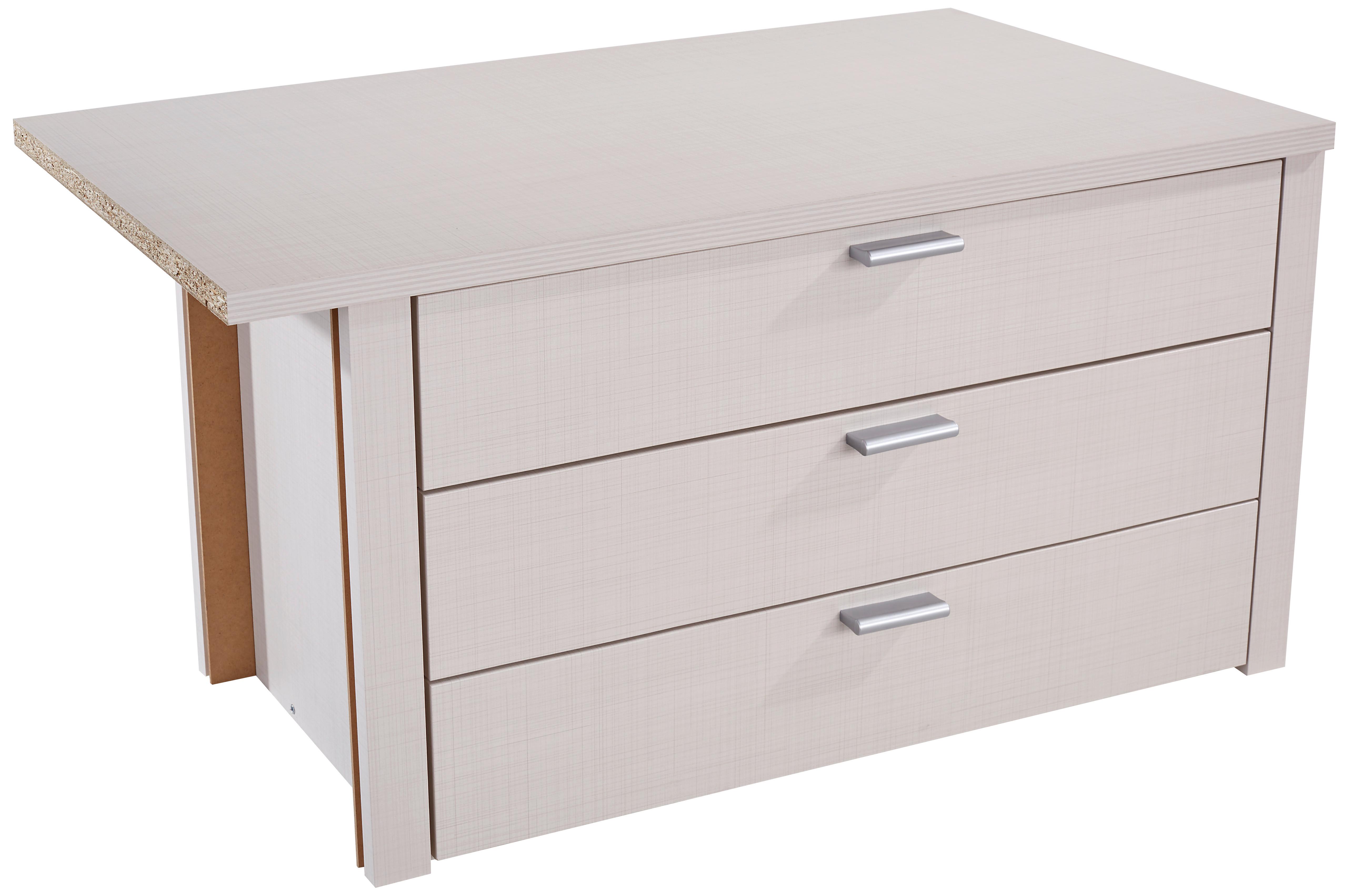 Schubkasteneinsatz Sonate B: 97 Cm Grau 3 Laden - Grau, KONVENTIONELL, Holzwerkstoff (97/45cm) - Luca Bessoni