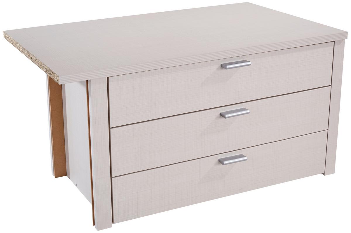 Schubkasteneinsatz Sonate B: 97 cm, Grau, 3 Laden - Grau, KONVENTIONELL, Holzwerkstoff (97/45cm) - Luca Bessoni