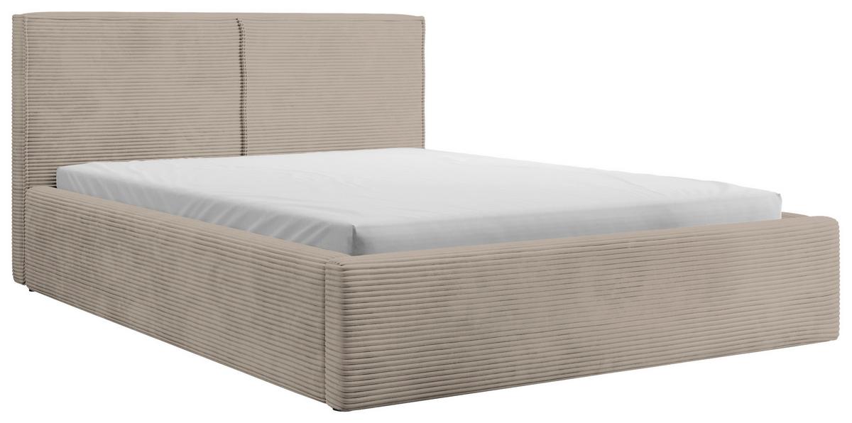 Polsterbett mit Bettkasten Inez Hellbraun 180x200 cm - Hellbraun/Schwarz, MODERN, Holz/Holzwerkstoff (180/200cm) - MID.YOU