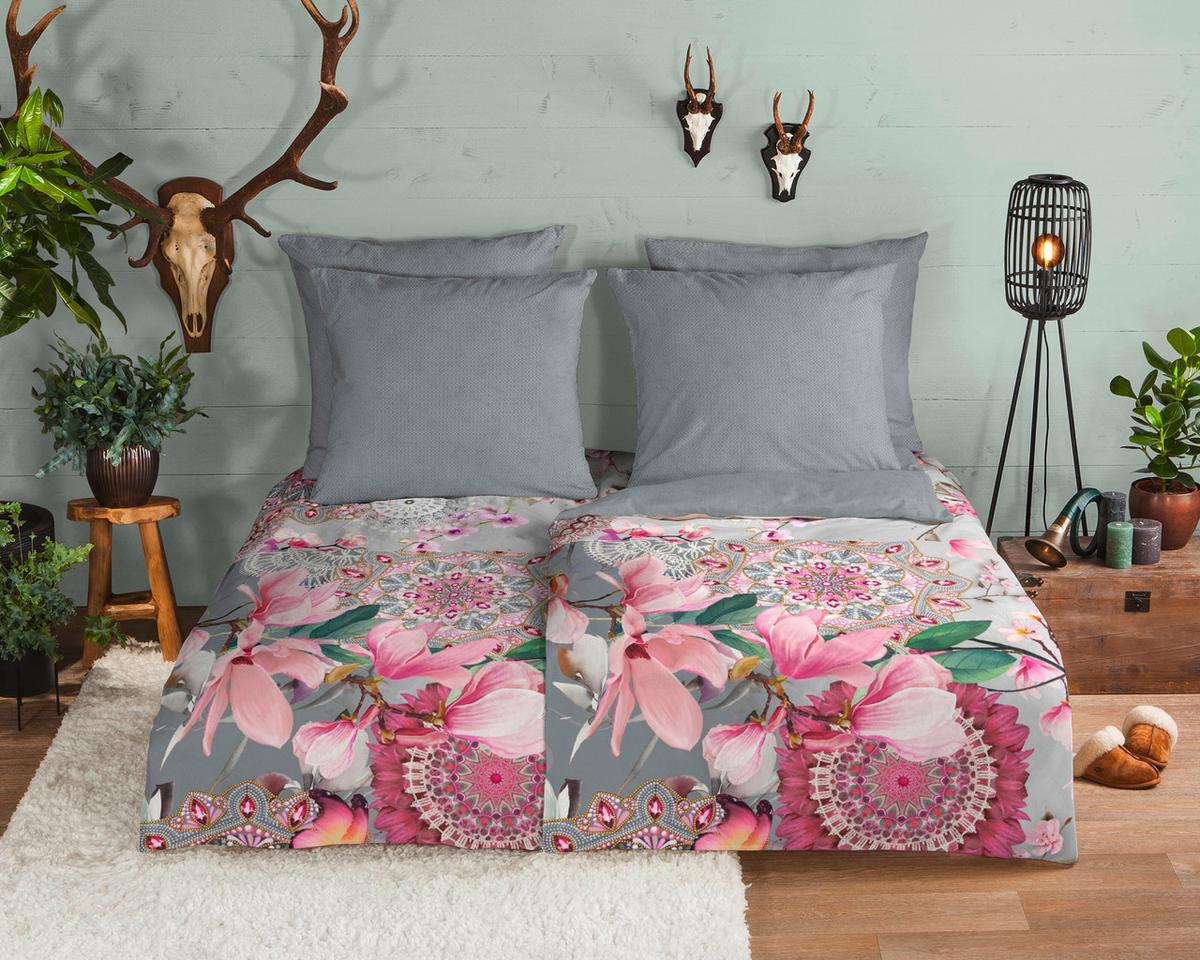 BETTWÄSCHE INAYA - Multicolor/Hellgrau, Design, Textil (140/200cm)