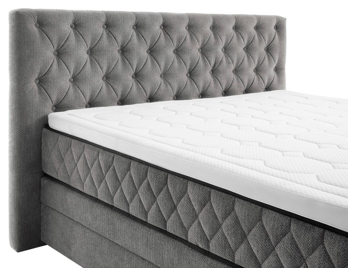 Boxspringbett Carmen A Grau 180x200 Cm - Türkis/Grau, KONVENTIONELL, Holz/Holzwerkstoff (180/200cm) - James Wood