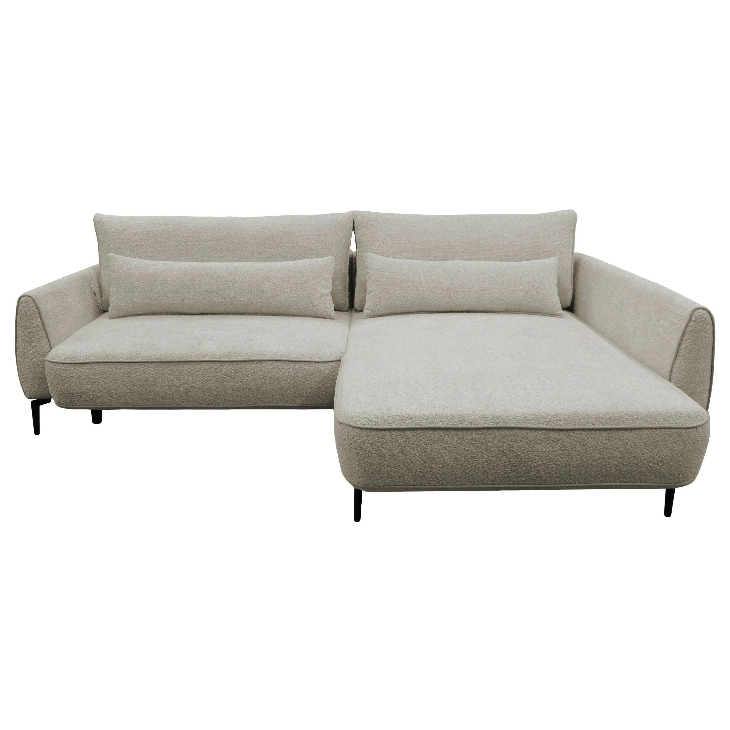 Ecksofa Abriamo Creme 273x204 cm - Creme/Schwarz, Design, Textil (273/204cm) - MID.YOU