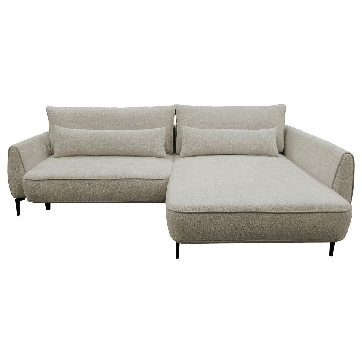 Ecksofa Abriamo Creme 273x204 Cm - Creme/Schwarz, Design, Textil (273/204cm) - MID.YOU