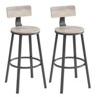 Barhocker-Set 2-Teilig Vasagle Schwarz, Eschefarben - Eschefarben/Schwarz, Basics, Holzwerkstoff/Metall (54/99/54cm) - Boxxx